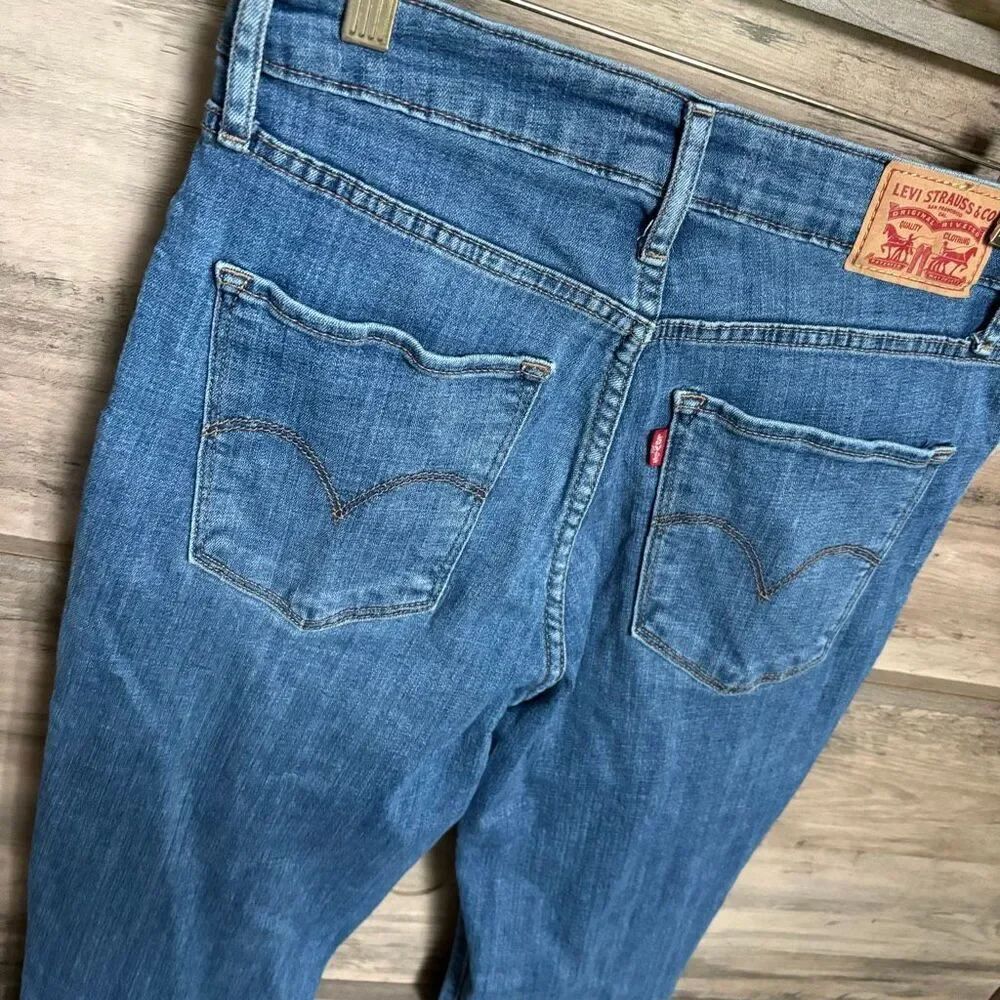 Levi's 721 28 High Rise Skinny Blue Jeans Denim Pants Boho Hippie Mountain Chic - Picture 5 of 11